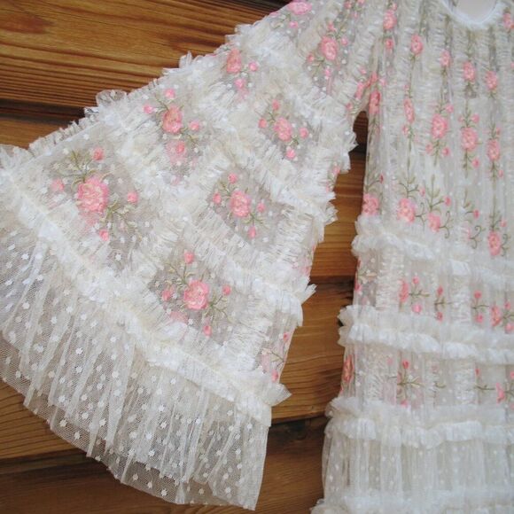 Mac Duggal 8031 Embroidered Flare Sleeve Embroidered Mini Dress - Picture 7 of 14